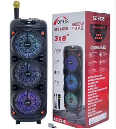 Boxa wireless tripla de 8 inci putere 8800W cu microfon SZ 8335
